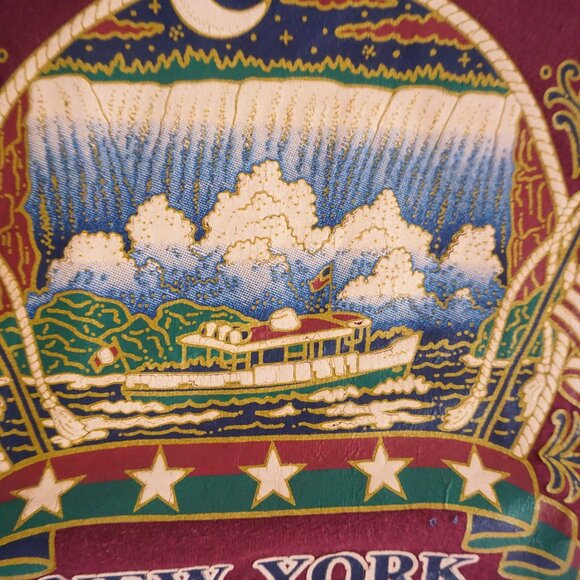 Vintage Niagara Falls Hoodie Maroon Graphic USA Souvenir 90s Travel Sweatshirt M - Picture 10 of 10